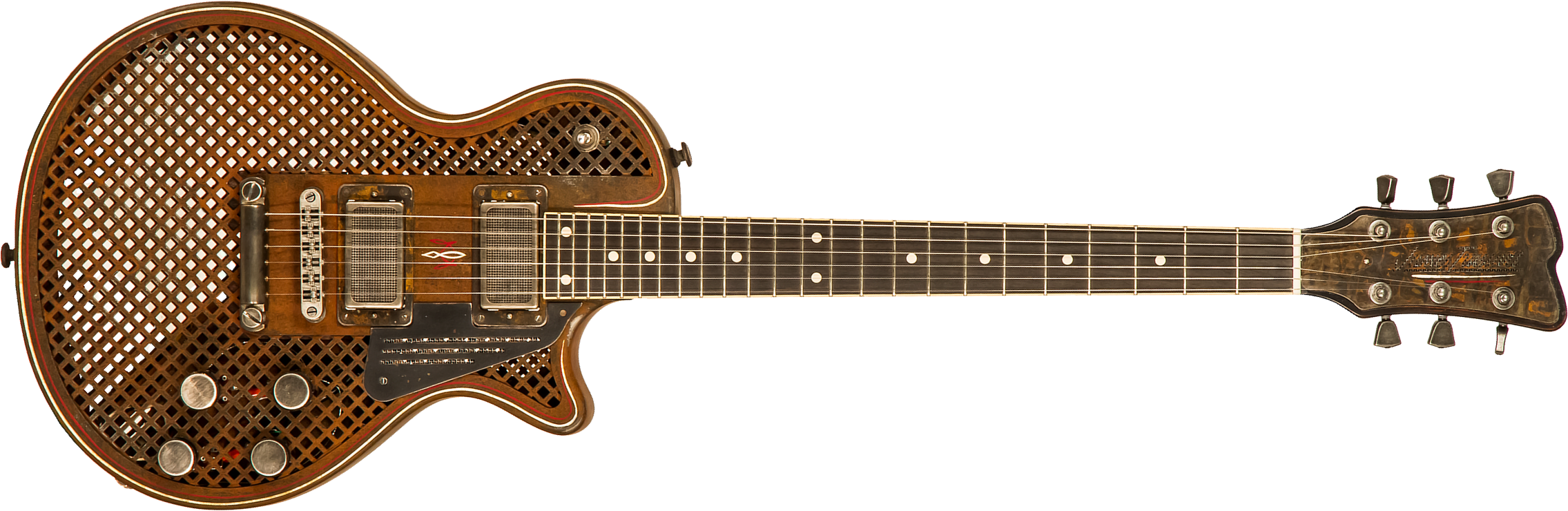 James Trussart Steeldeville Perf.front.back 2h Ht Eb #21179 - Rust O Matic Pinstriped Caged - Single-Cut-E-Gitarre - Main picture