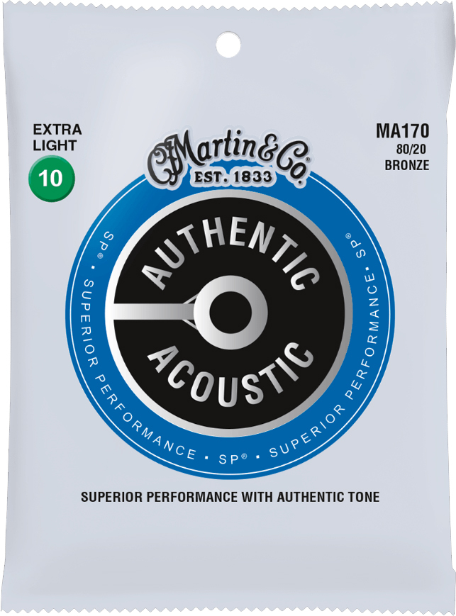 Martin Ma170 Authentic Sp 80/20 Bronze Acoustic Guitar 6c 10-47 - Westerngitarre Saiten - Main picture