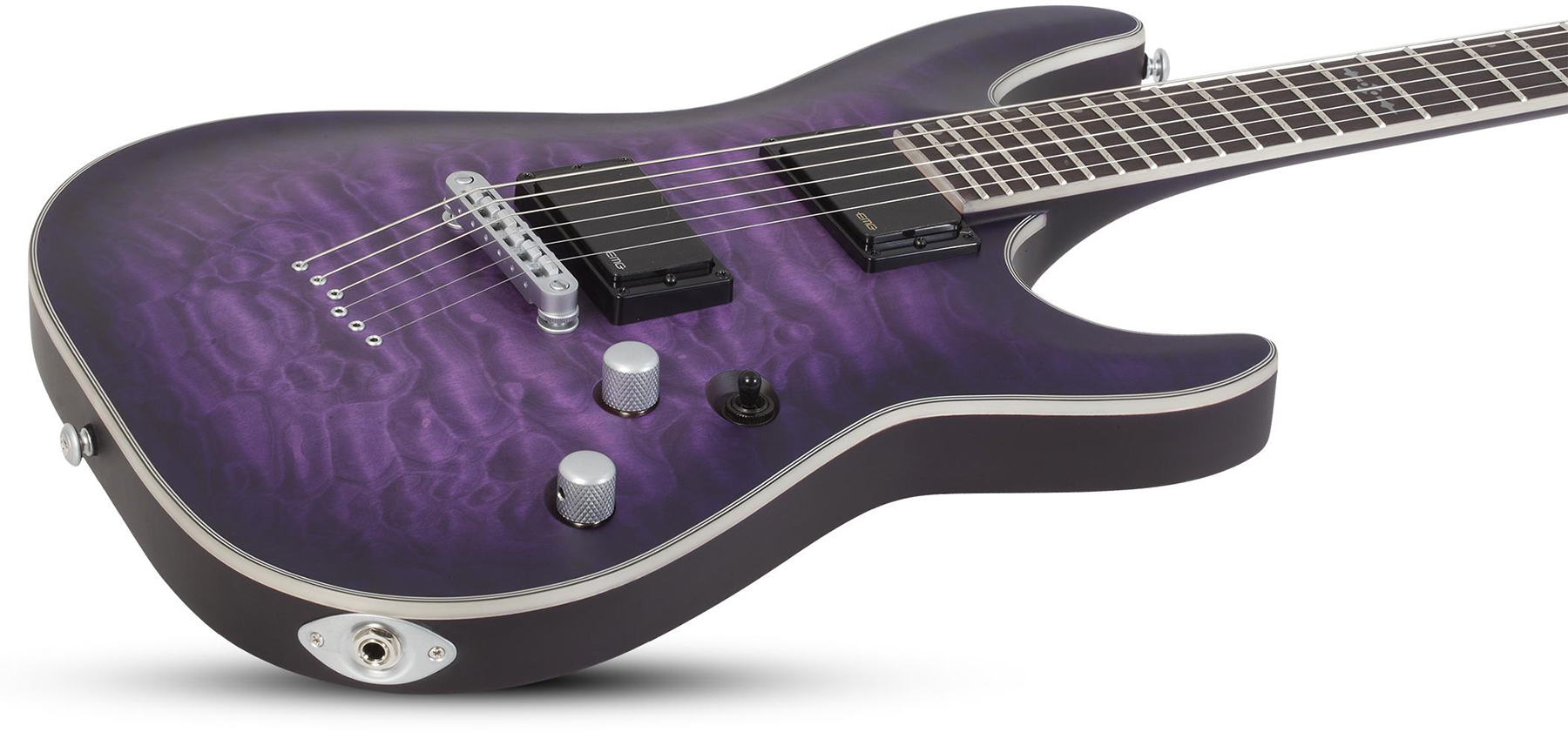 Schecter C-1 Platinum 2h Emg Ht Eb - Satin Purple Burst - E-Gitarre in Str-Form - Variation 1