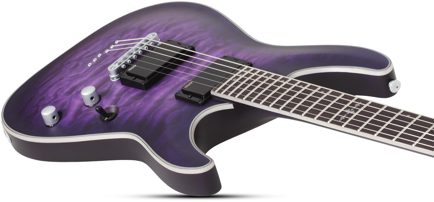 Schecter C-1 Platinum 2h Emg Ht Eb - Satin Purple Burst - E-Gitarre in Str-Form - Variation 2
