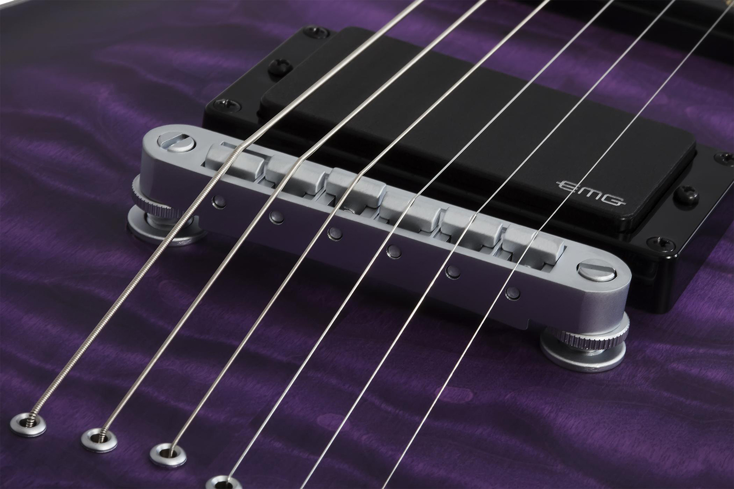 Schecter C-1 Platinum 2h Emg Ht Eb - Satin Purple Burst - E-Gitarre in Str-Form - Variation 4
