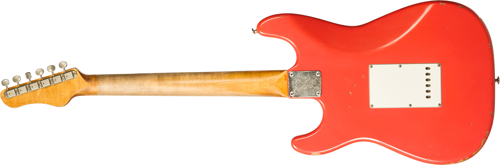 Haar Guitars Trad S 3s Lindy Fralin Trem Rw #42274 - Aged Fiesta Red - E-Gitarre in Str-Form - Variation 1