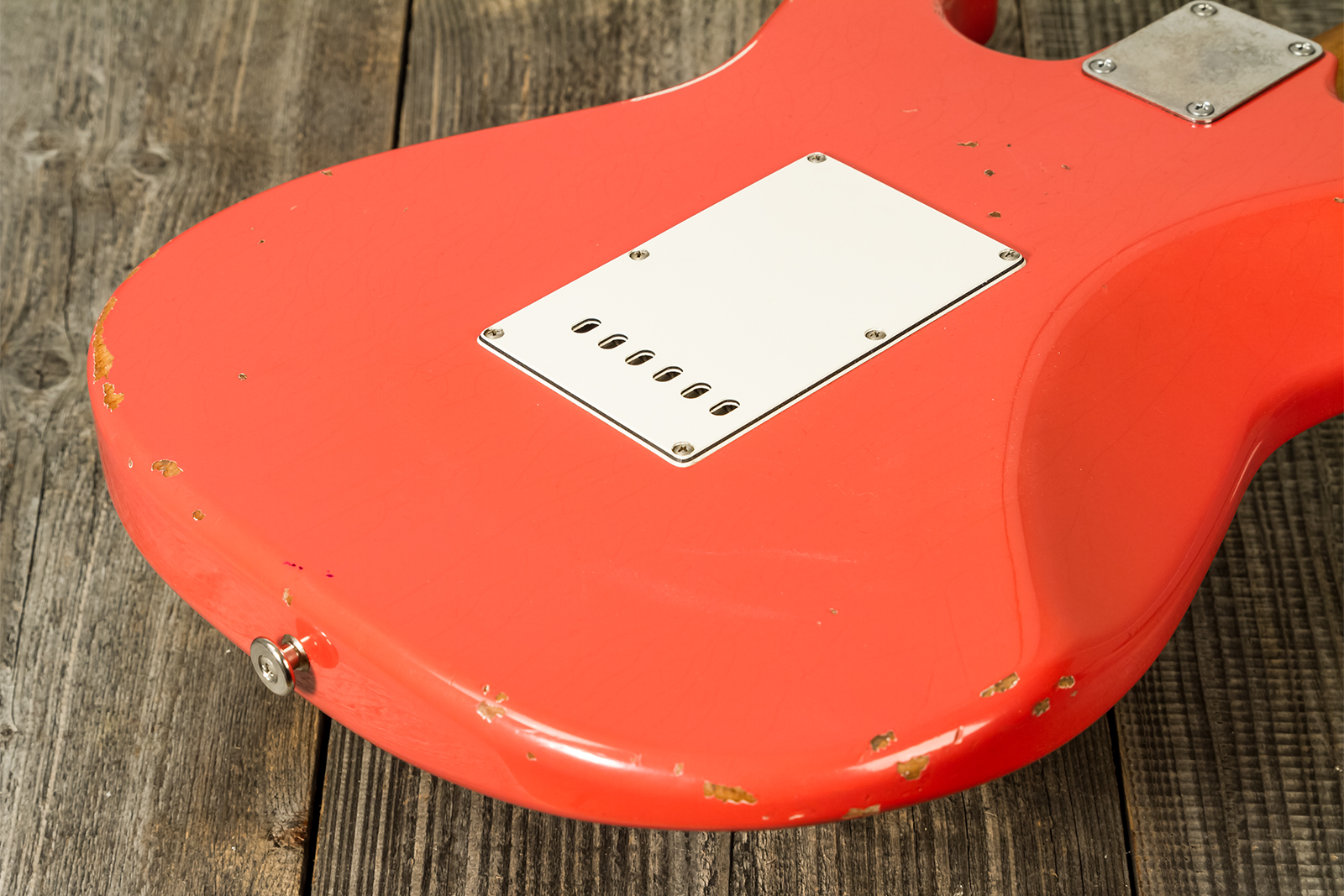 Haar Guitars Trad S 3s Lindy Fralin Trem Rw #42274 - Aged Fiesta Red - E-Gitarre in Str-Form - Variation 7