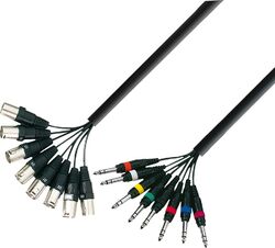 Multicore-kabel Adam hall k3l8mv0500 multipaire xlr male vers jack symétrique 3m