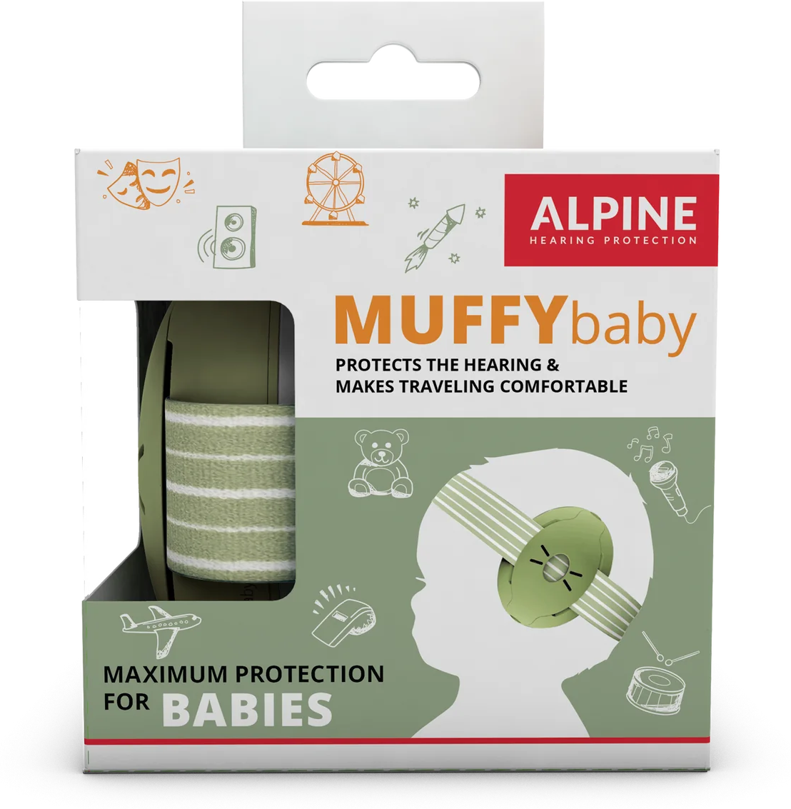 Alpine Muffy Baby Vert Olive - Gehörsshutz - Main picture