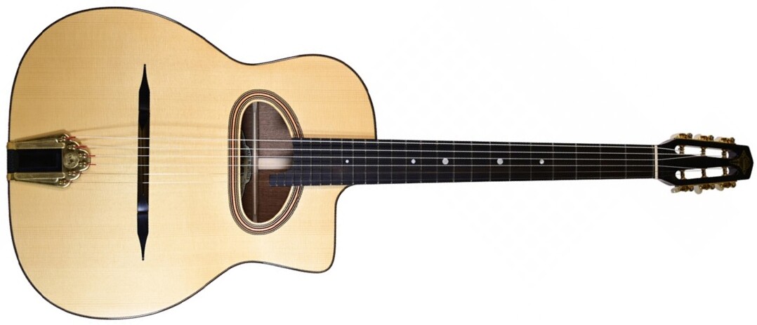 Altamira M10 D Hole Gypsy Jazz Grande Bouche Cw Epicea Acajou Eb - Natural - Gipsy-Gitarre - Main picture