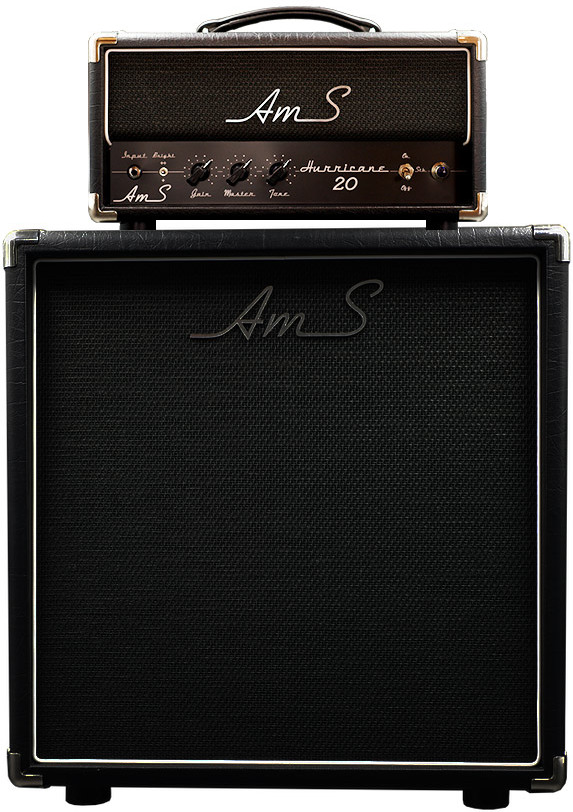 Ams Amplifiers Hurricane 20 Head 20w 6v6 + Mini Cab 1x12 V30-ob Black - E-Gitarre Verstärker Stack - Main picture
