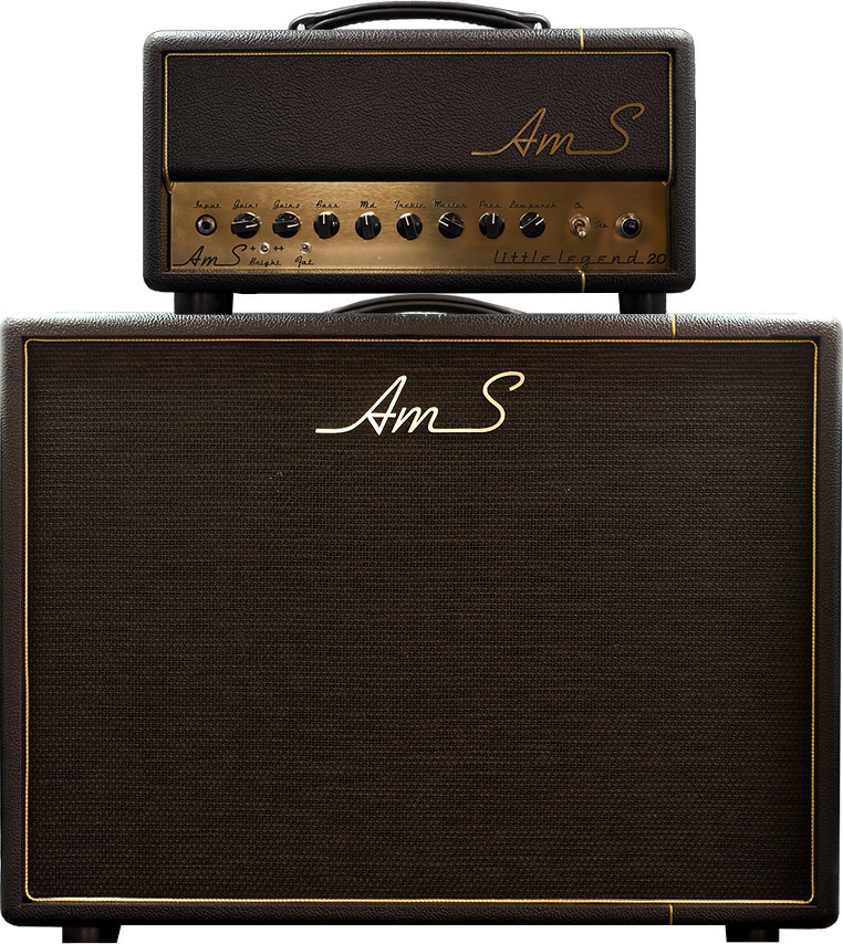 Ams Amplifiers Little Legend 20 Head 20w + Cab 1x12 V30-ob Black - E-Gitarre Verstärker Stack - Main picture