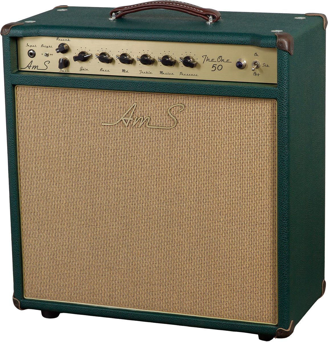 Ams Amplifiers The One 50 Spring Reverb 1x12 Combo 50w 6l6 British Racing - Combo für E-Gitarre - Main picture