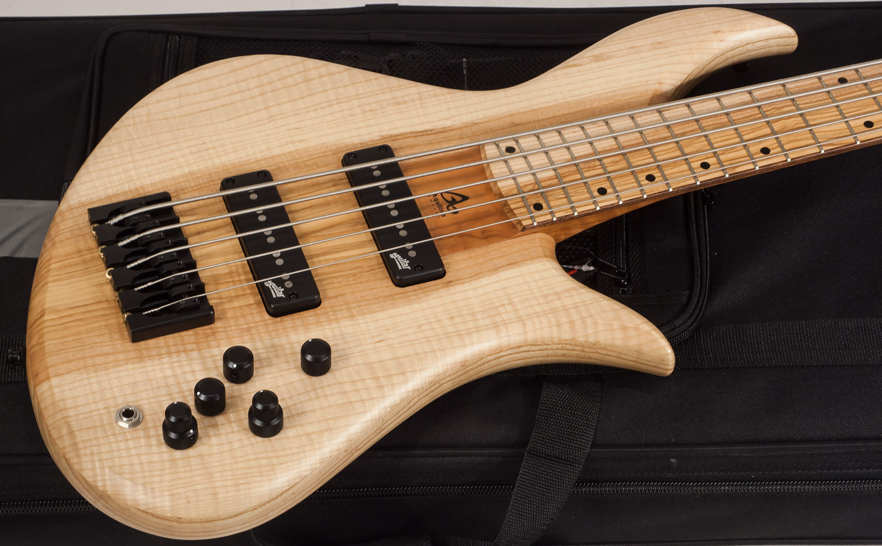 Aquilina Bertone 5 Custom Aulne/frene Active J.east Fre #021830 - Natural - Solidbody E-bass - Variation 1