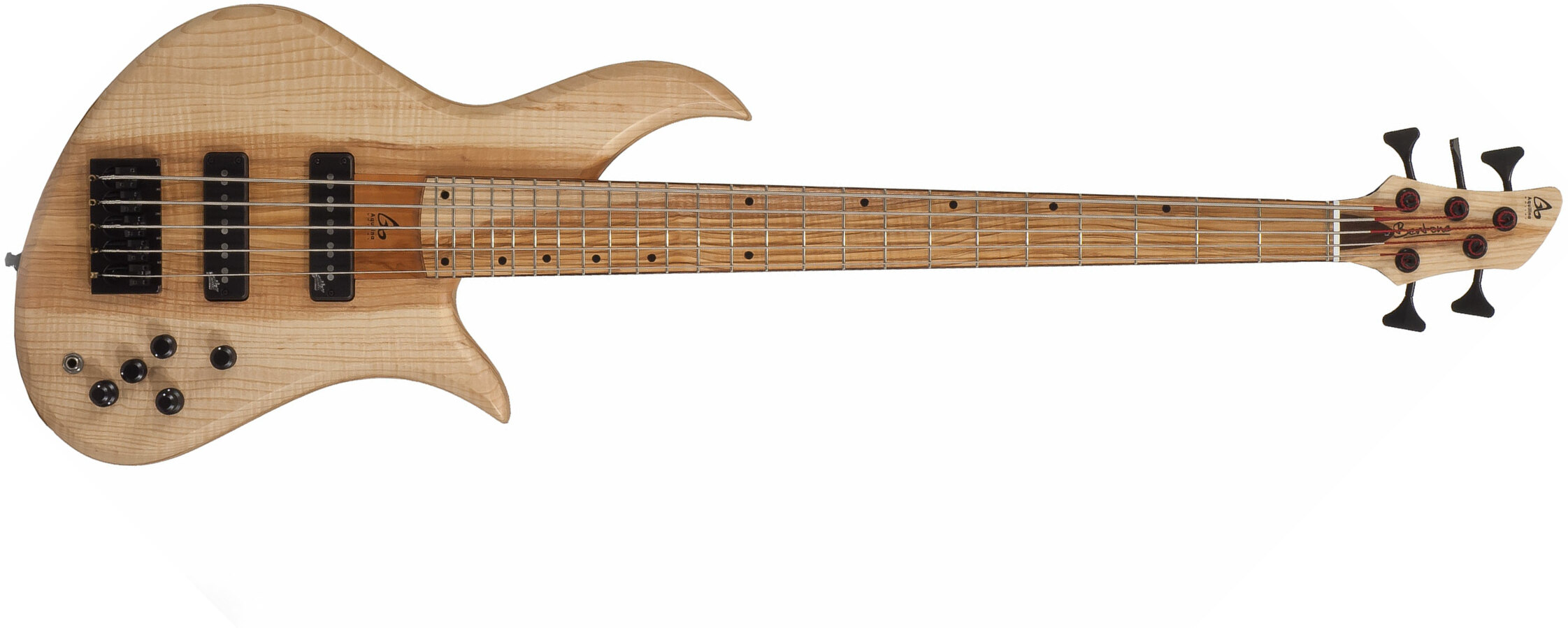 Aquilina Bertone 5 Custom Aulne/frene Active J.east Fre #021830 - Natural - Solidbody E-bass - Main picture