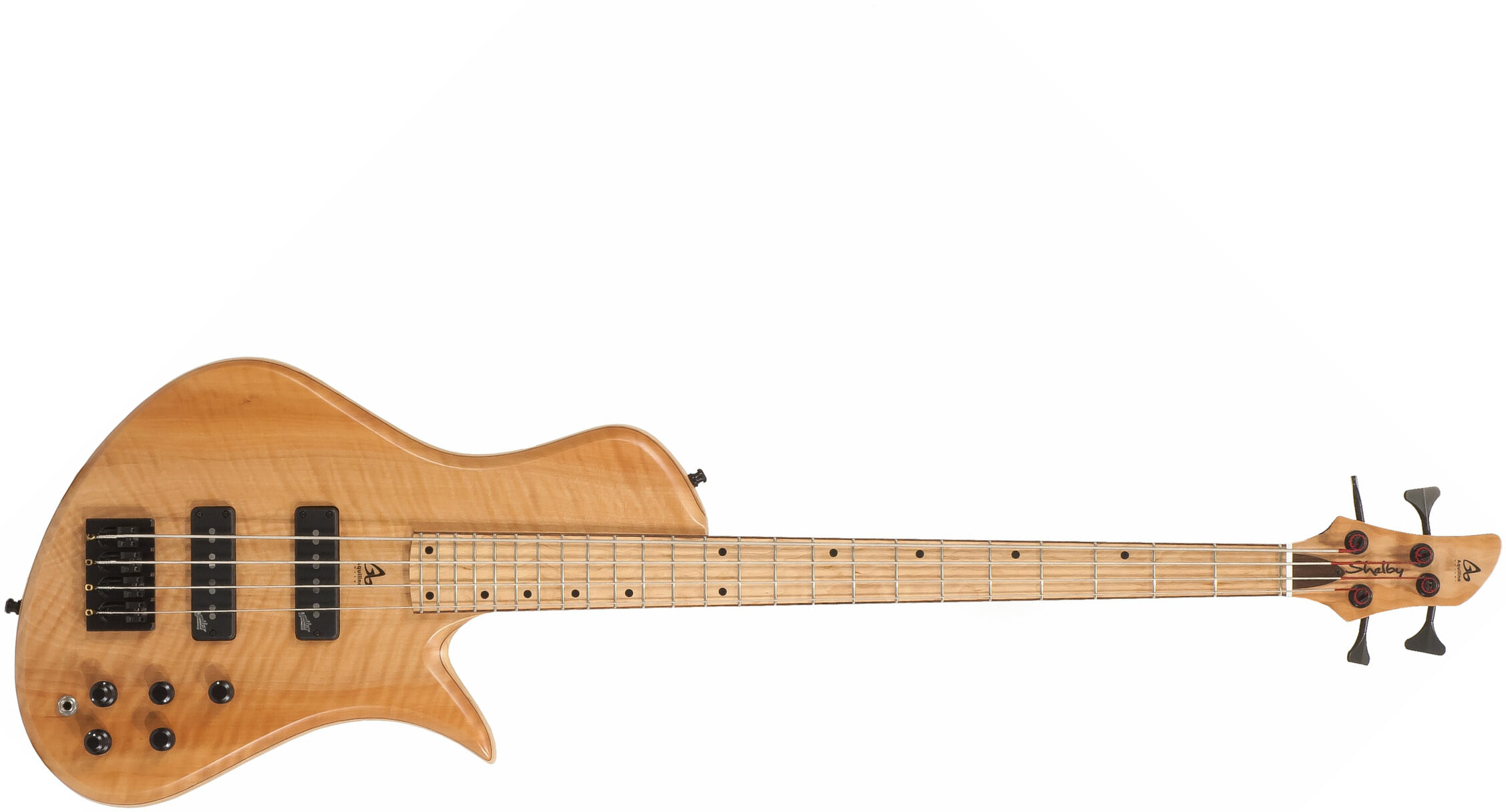 Aquilina Shelby 4 Custom Aulne/frene Active J.east Noi #01854 - Natural - Solidbody E-bass - Main picture