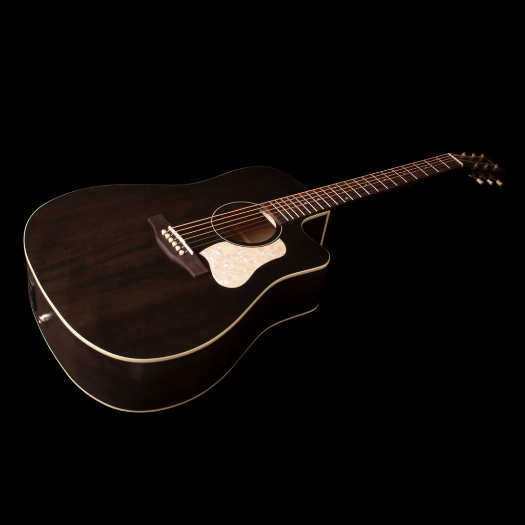 Art Et Lutherie Americana Cw Presys Ii Dreadnought Cedre Merisier Rw - Faded Black - Elektroakustische Gitarre - Variation 2