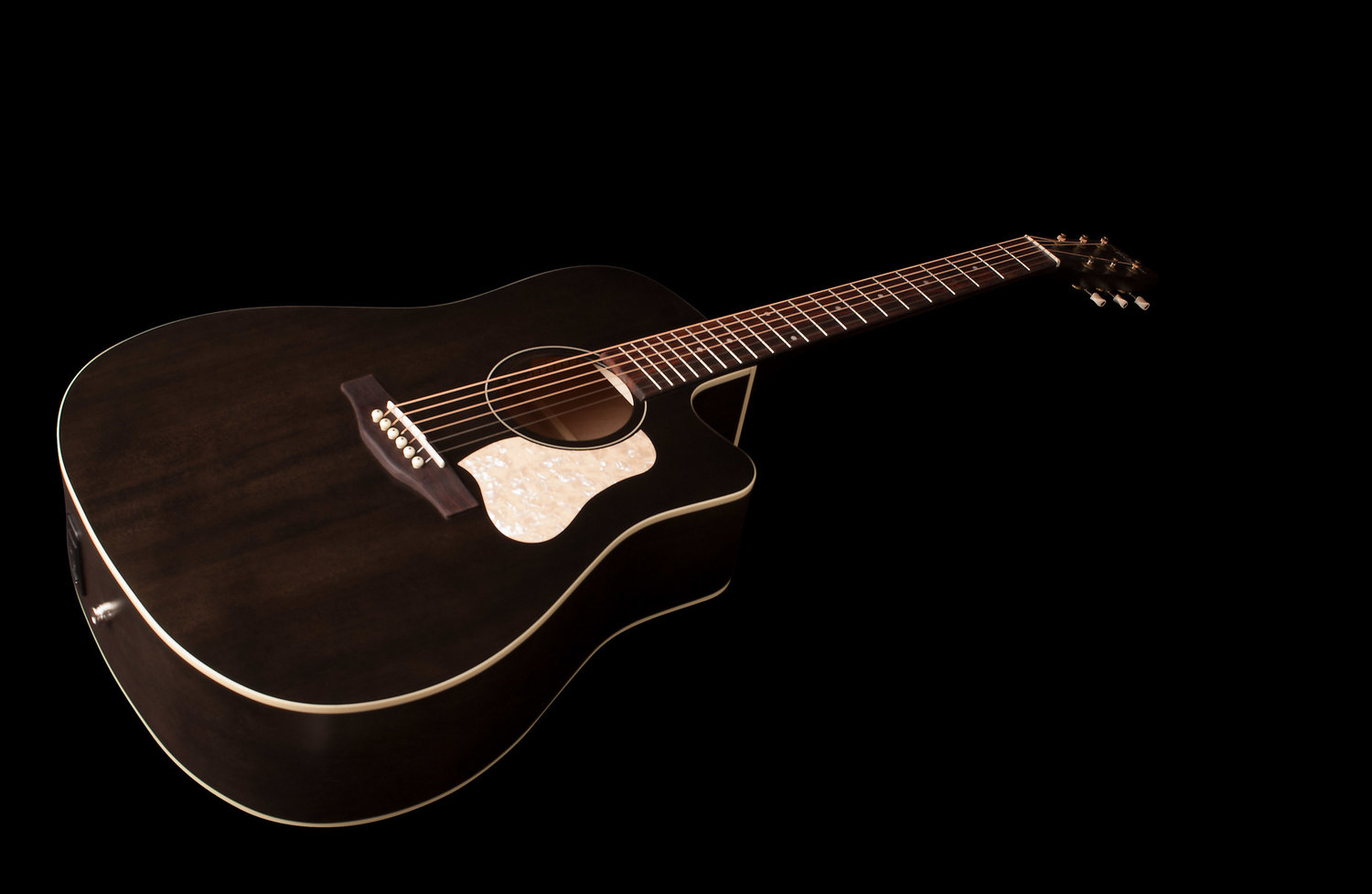 Art Et Lutherie Americana Cw Qit Dreadnought Epicea Merisier Rw - Faded Black - Elektroakustische Gitarre - Variation 2