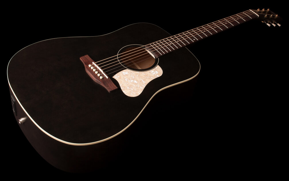 Art Et Lutherie Americana Presys Ii Dreadnought Cedre Merisier Rw - Faded Black - Elektroakustische Gitarre - Variation 2