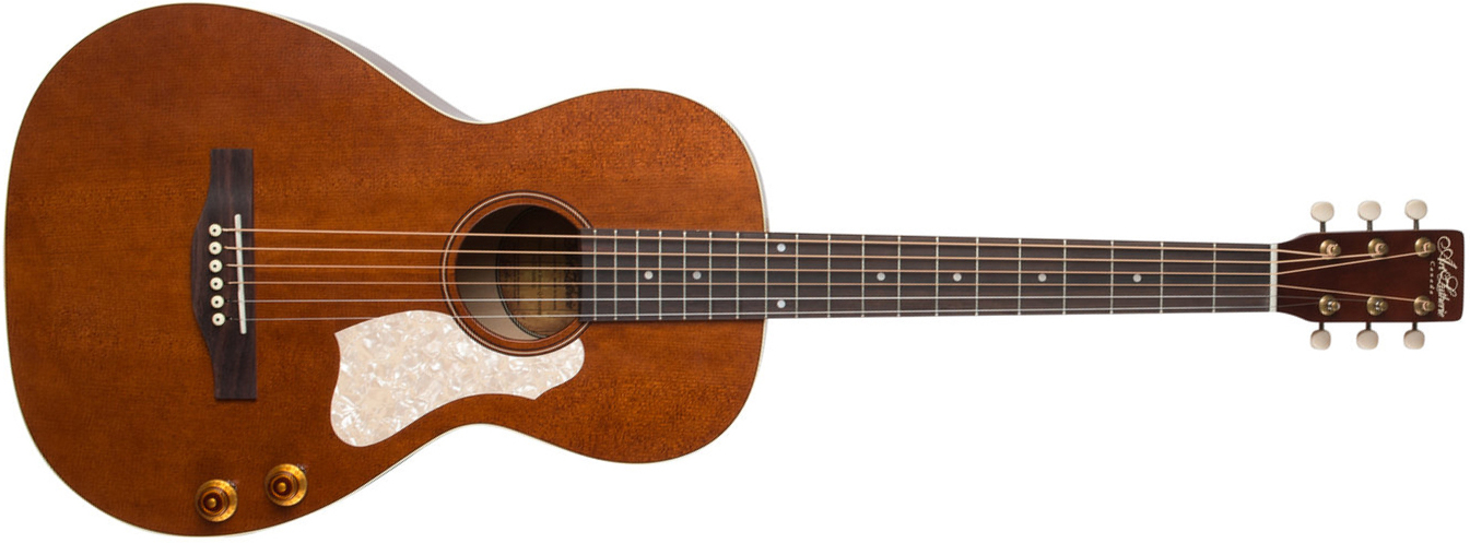 Art Et Lutherie Roadhouse Parlor Q-discrete Epicea Merisier - Havana Brown - Elektroakustische Gitarre - Main picture
