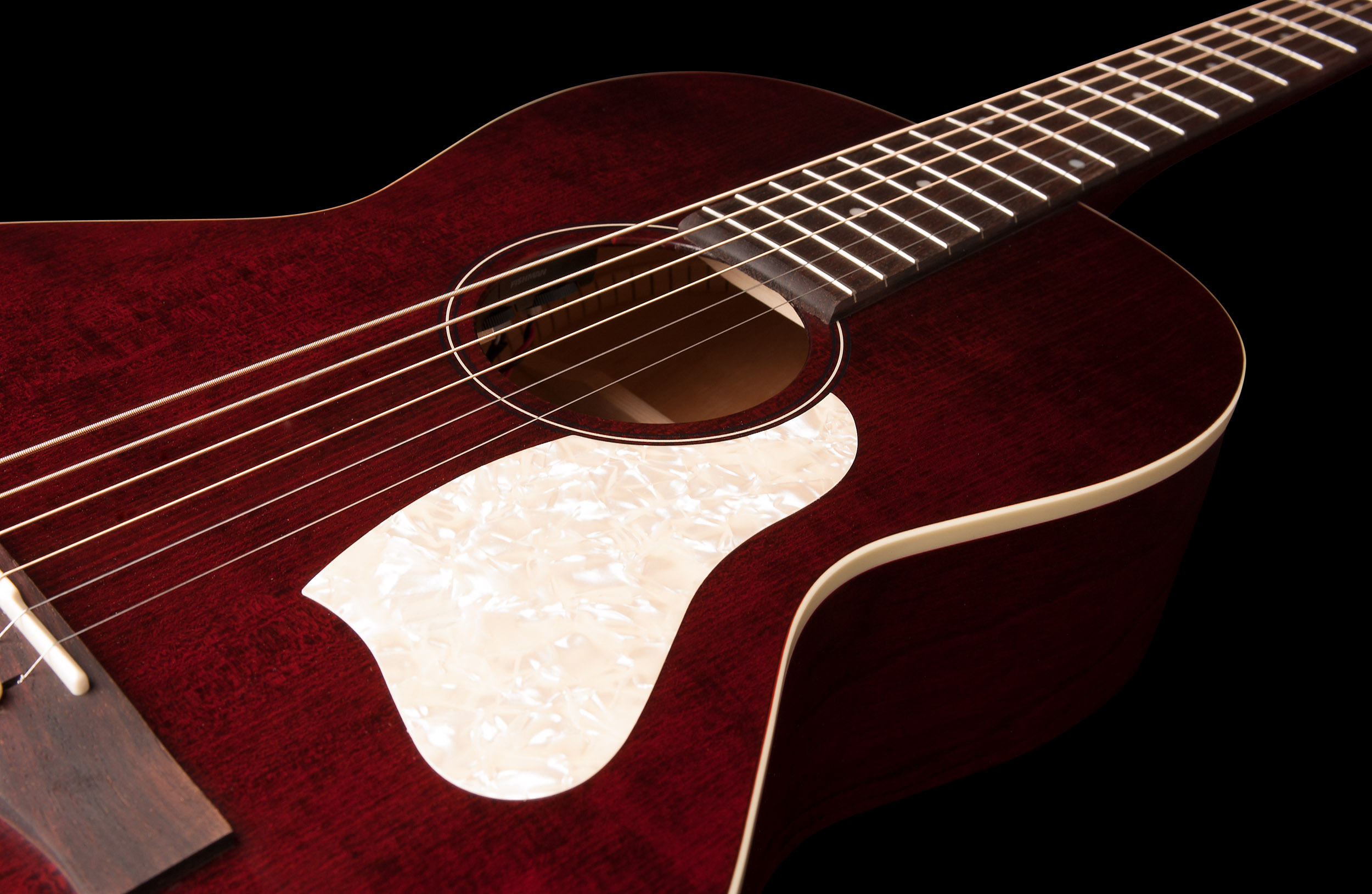 Art Et Lutherie Roadhouse Parlor A/e Epicea Merisier Rw - Tennessee Red - Elektroakustische Gitarre - Variation 3