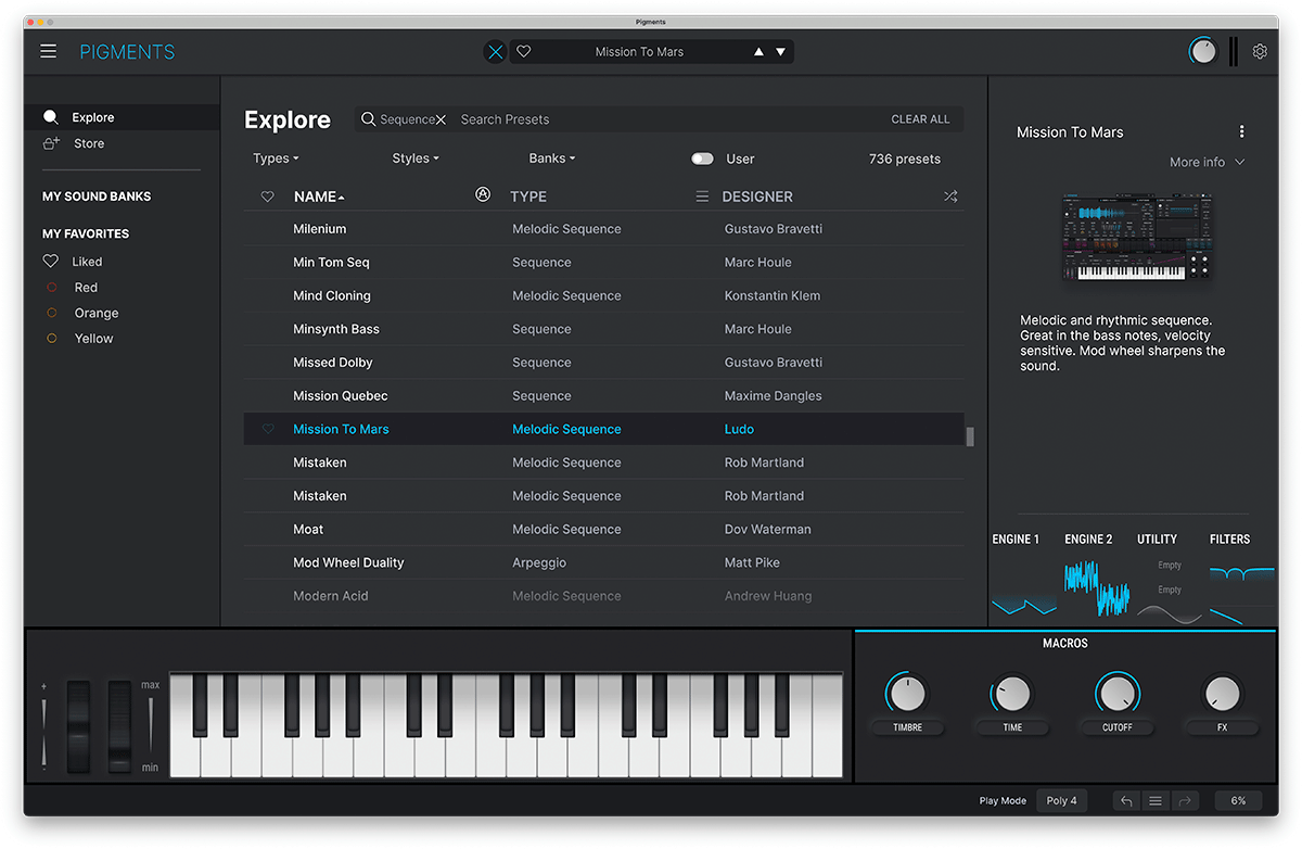 Arturia Pigments 4 Serial - Virtuellen Instrumente Soundbank - Variation 3