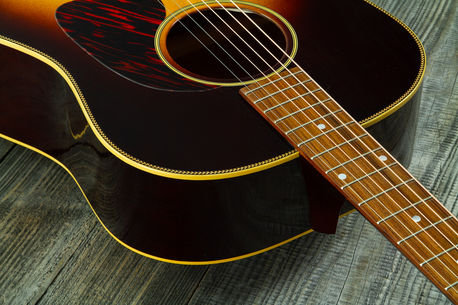 Atkin Custom Shop J43 Dreadnought Shsc Epicea Acajou Rw #4411 - Aged Sunburst - Folk-Gitarre - Variation 4
