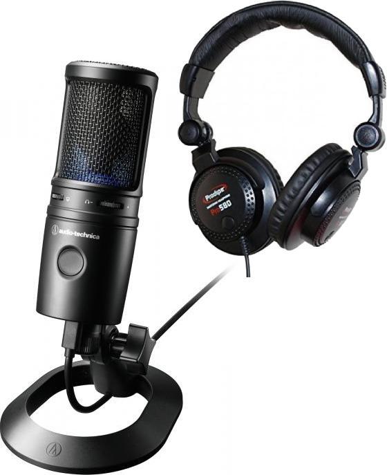 Mikrofon set mit ständer Audio technica At2020 Usb+X + Pro580