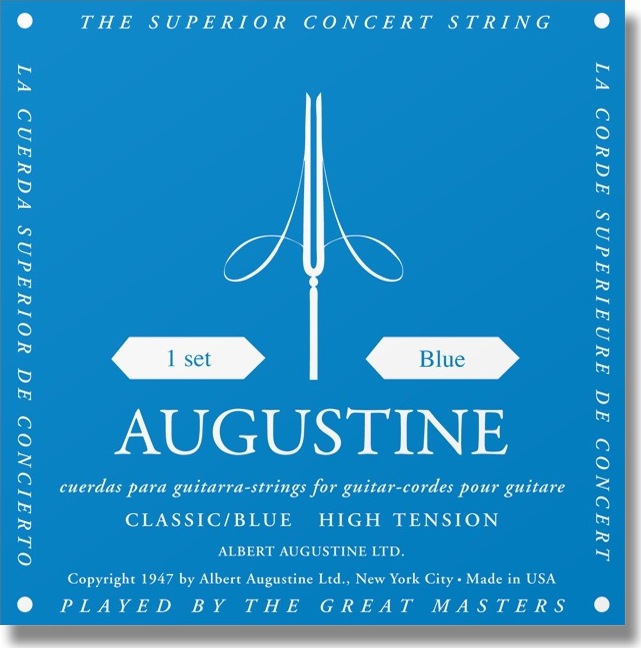 Augustine Jeu De 6 Cordes Classic Blue Tension Forte - Konzertgitarre Saiten - Main picture