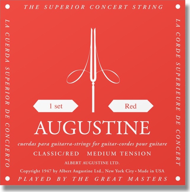 Augustine Jeu De 6 Cordes Classic Red Tension Normale - Konzertgitarre Saiten - Main picture