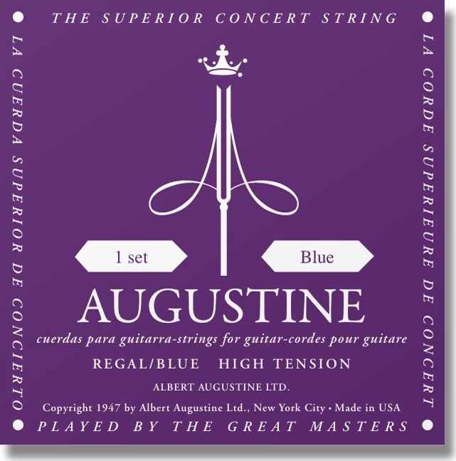 Augustine Jeu De 6 Cordes Regal Bleu Fort / Nylon Clair-file Argent - Konzertgitarre Saiten - Main picture