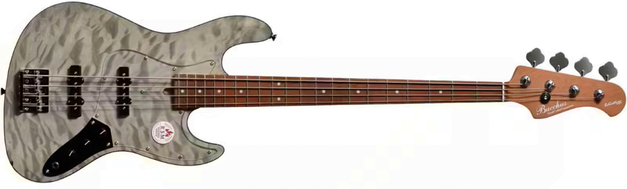 Bacchus Jt Wl4-qm Rsm/m Jap Tune Up Mn - Charcoal Gray Satin - Solidbody E-bass - Main picture