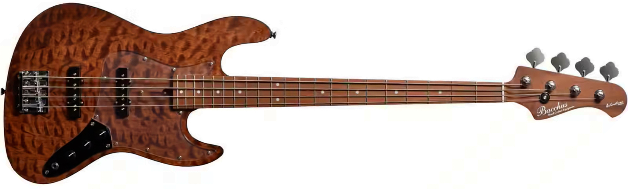Bacchus Jt Wl4-qm Rsm/m Jap Tune Up Mn - Brown Satin - Solidbody E-bass - Main picture