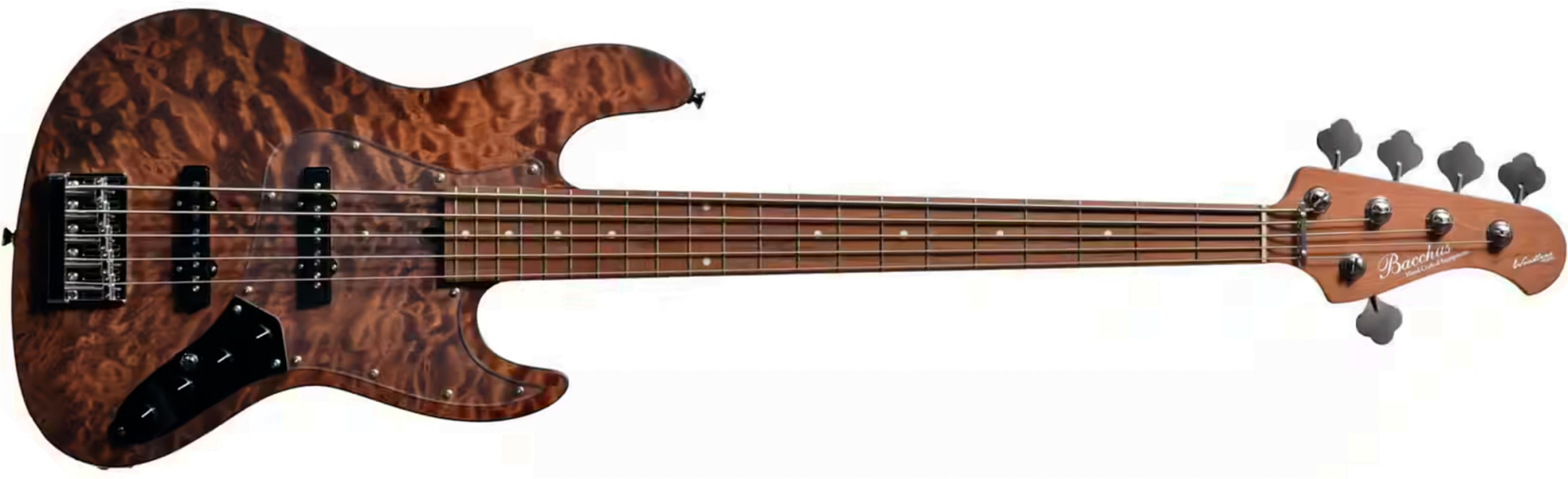 Bacchus Jt Wl5-qm-ac Rsm/m Jap Tune Up Active Mn - Brown Satin - Solidbody E-bass - Main picture