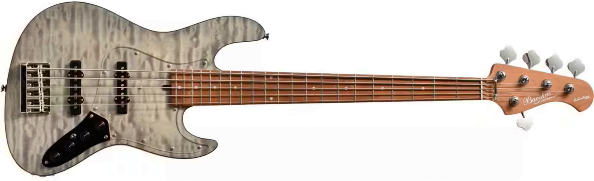 Bacchus Jt Wl5-qm-ac Rsm/m Jap Tune Up Active Mn - Charcoal Gray Satin - Solidbody E-bass - Main picture