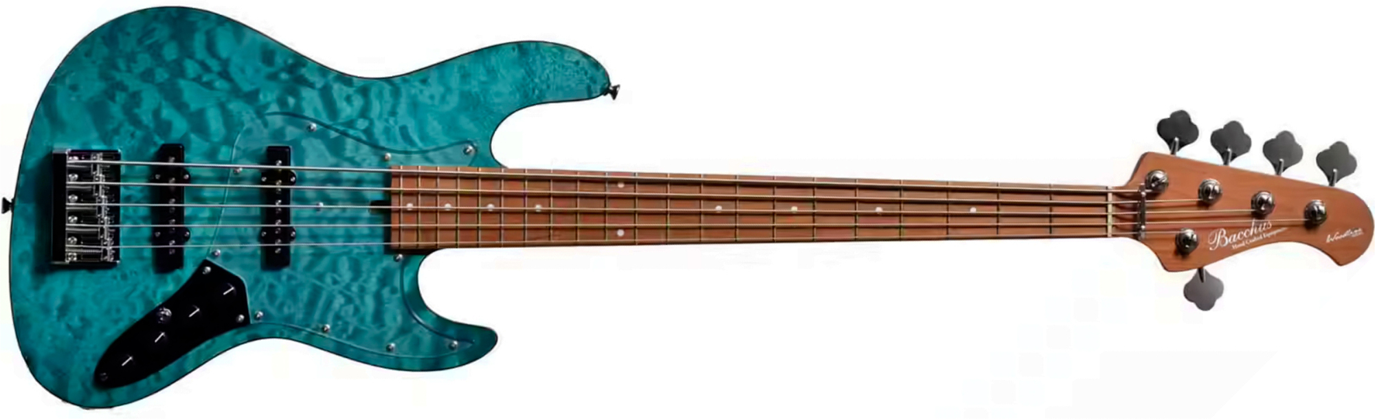 Bacchus Jt Wl5-qm-ac Rsm/m Jap Tune Up Active Mn - Aqua Marine Blue Satin - Solidbody E-bass - Main picture