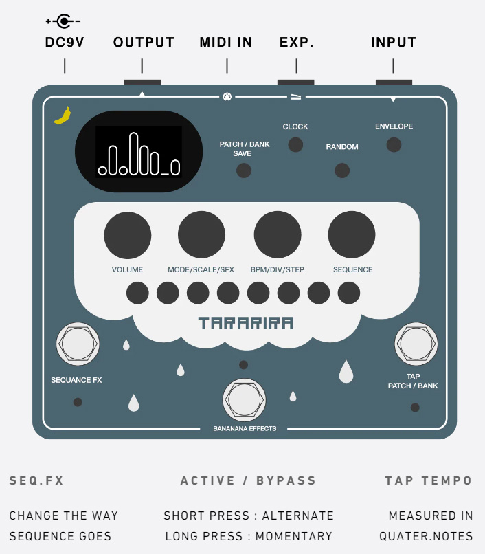 Bananana Effects Tararira Arpeggiator Pitch Shifter - Harmonizer Effektpedal - Variation 3