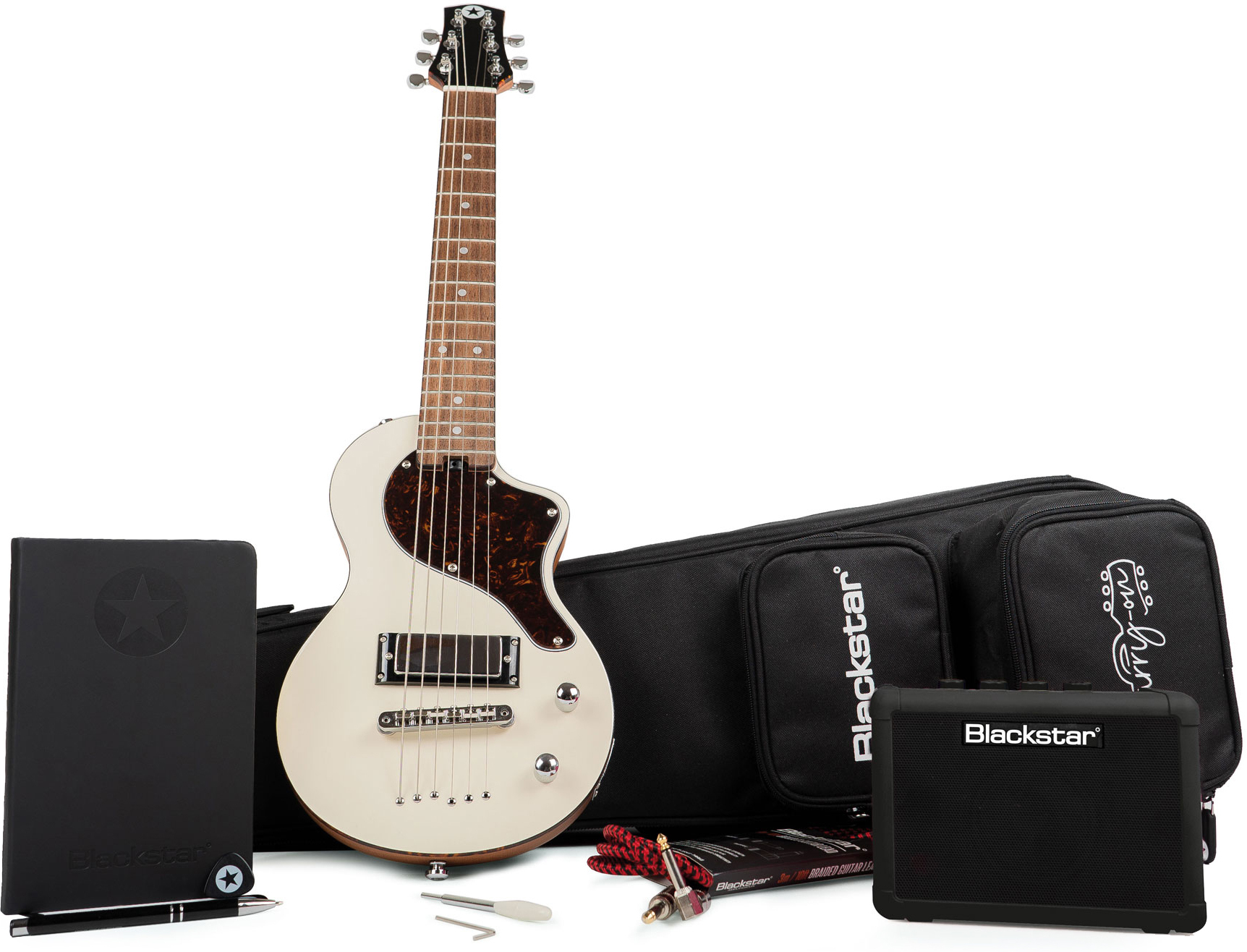Blackstar Carry-on Travel Guitar Deluxe Pack +fly 3 Bluetooth +housse - White - E-Gitarre Set - Main picture