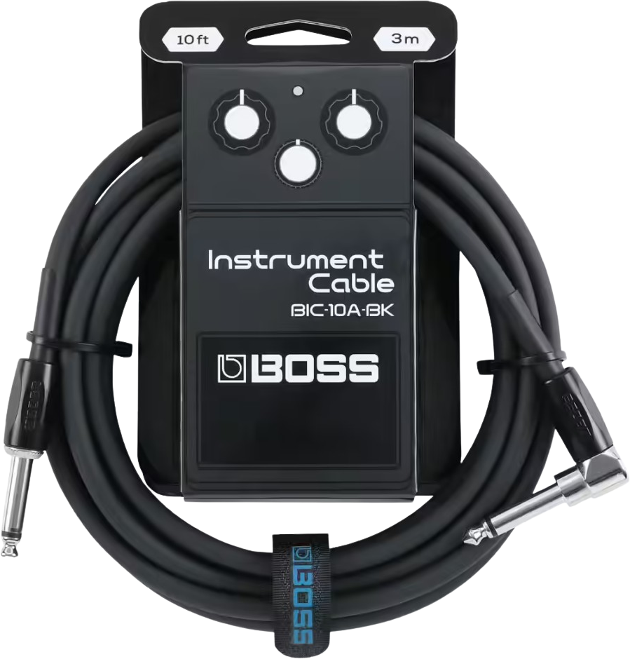 Boss Bic-10a-bk Cable Instrument Coude/droit 10ft Black - Kabel - Main picture