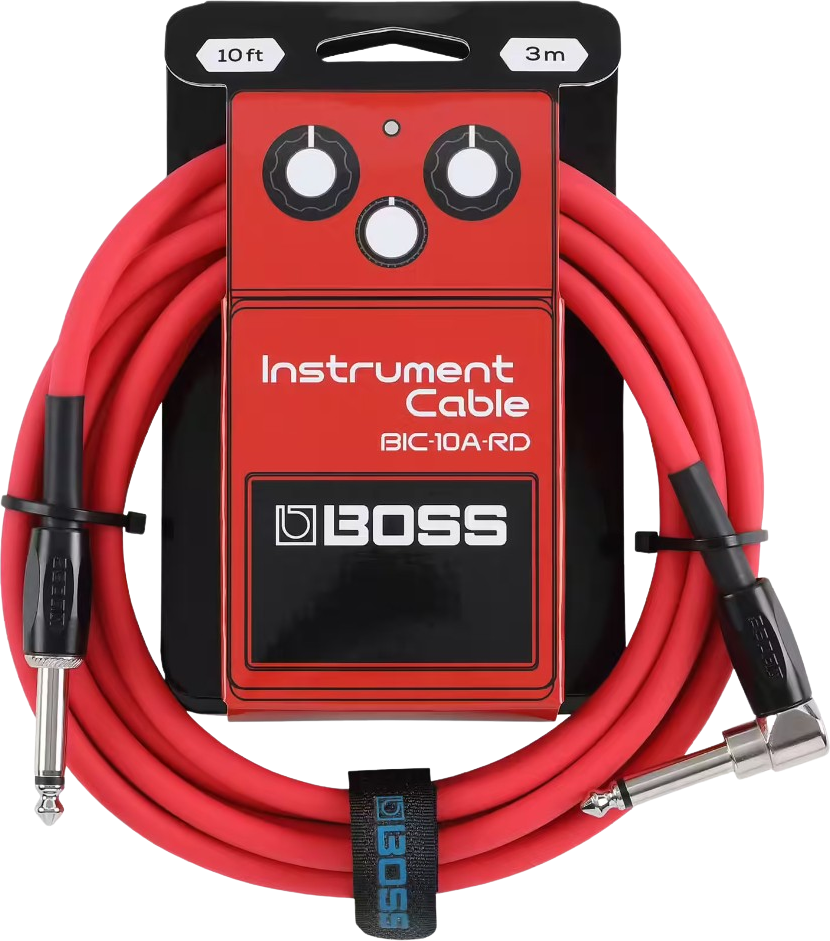 Boss Bic-10a-yl Cable Instrument Coude/droit 10ft Red - Kabel - Main picture