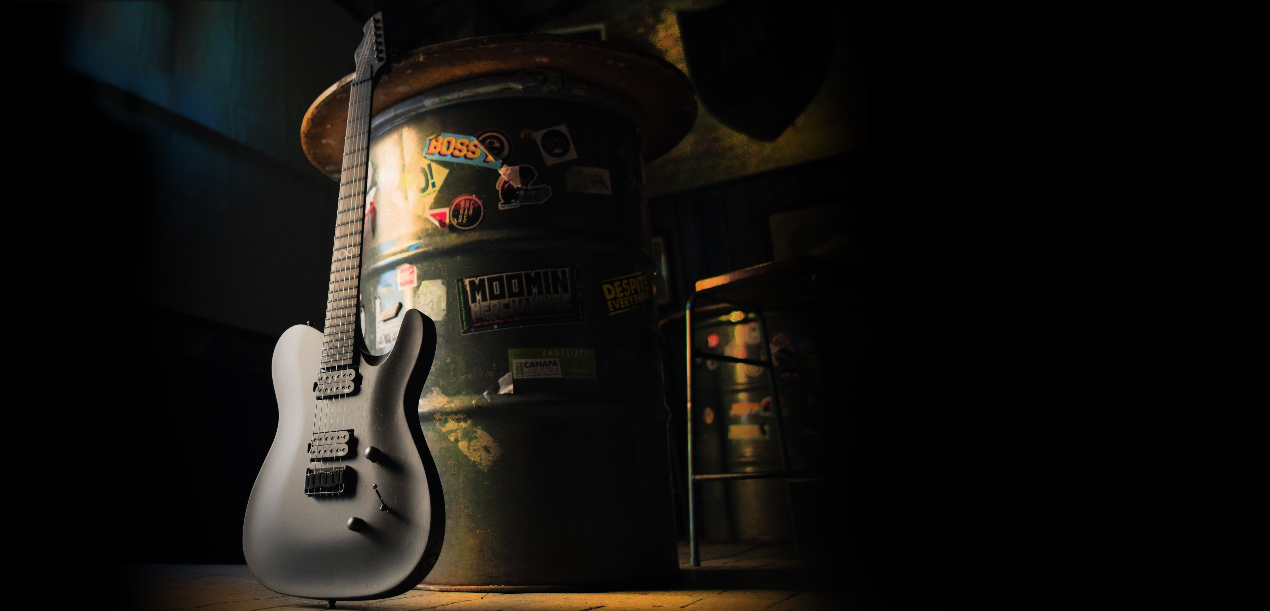 Chapman Guitars Ml3 Pro Modern V2 Hh Ht Eb - Lunar Satin - E-Gitarre in Teleform - Variation 4