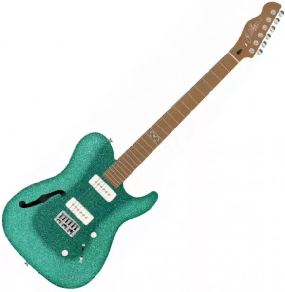 Semi-hollow e-gitarre Chapman guitars ML3 Pro Traditional Semi-Hollow - Aventurine Green Sparkle