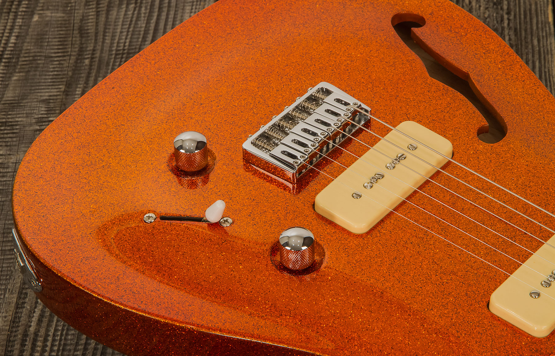 Chapman Guitars Ml3 Pro Traditional Semi-hollow 2p90 Seymour Duncan Ht Mn - Burnt Orange Sparkle - E-Gitarre in Teleform - Variation 3