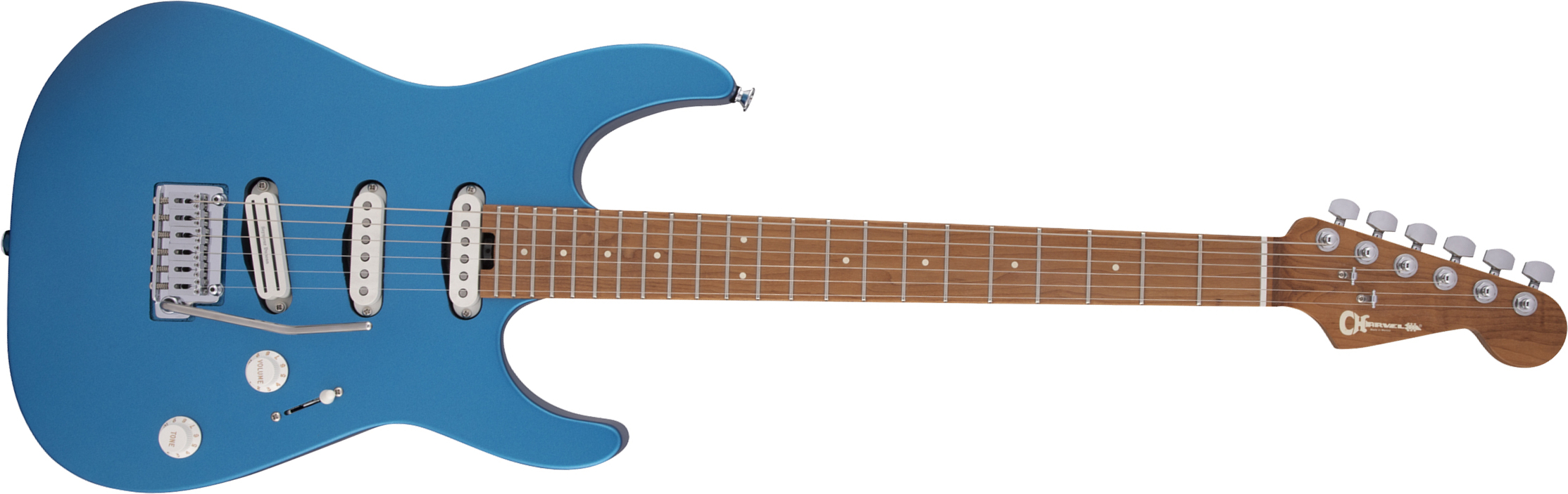 Charvel Dinky Dk22 Sss 2pt Cm Pro-mod 3s Seymour Duncan Mn - Electric Blue - E-Gitarre aus Metall - Main picture