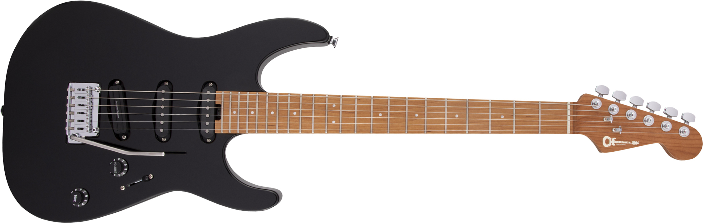 Charvel Dinky Dk22 Sss 2pt Cm Pro-mod 3s Seymour Duncan Trem Mn - Gloss Black - E-Gitarre in Str-Form - Main picture