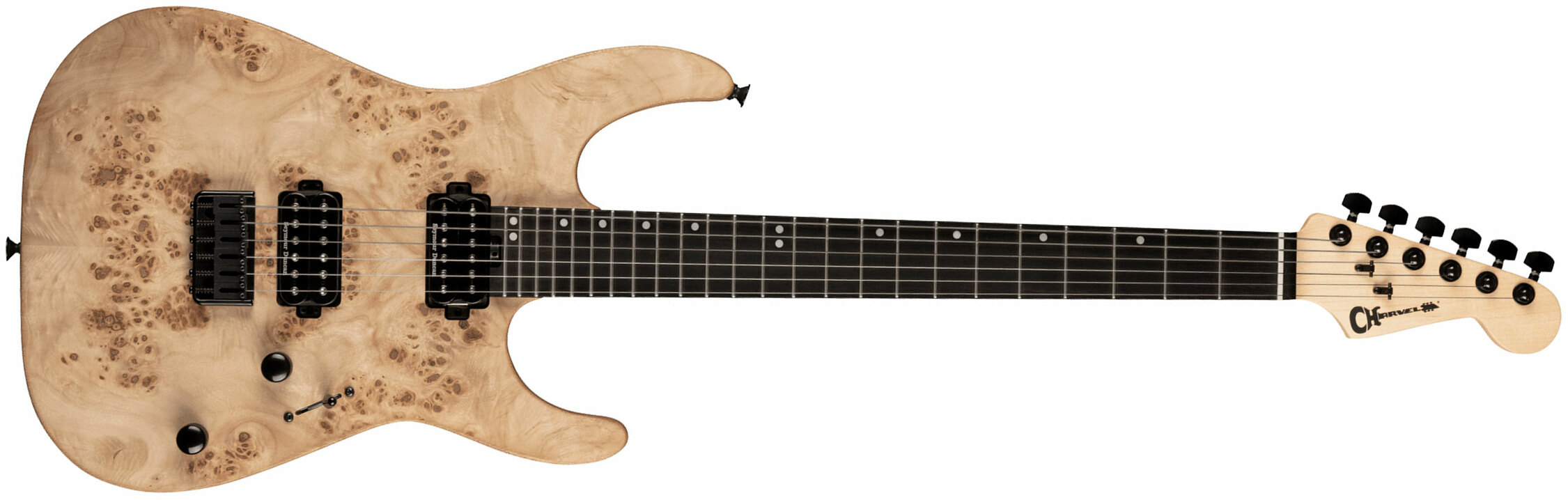 Charvel Dinky Dk24 Hh Ht E Mahogany Poplar Burl Pro-mod 2h Seymour Duncan Eb - Desert Sand - E-Gitarre in Str-Form - Main picture