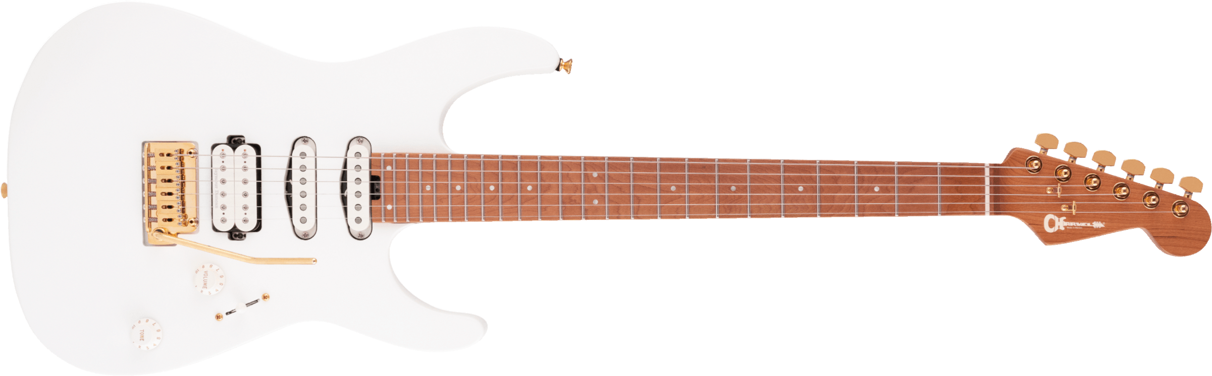 Charvel Dinky Dk24 Hss 2pt Cm Pro-mod Seymour Duncan Trem Mn - Snow White - E-Gitarre in Str-Form - Main picture