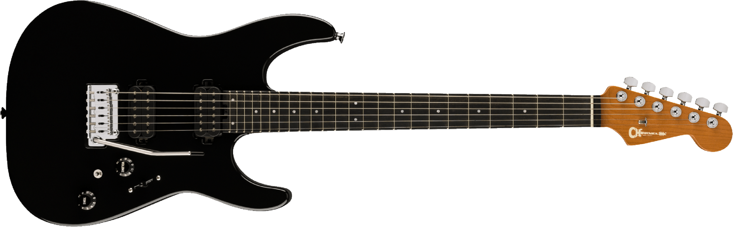 Charvel Dk24 Pro-mod 2pt Hh Eb - Gloss Black - E-Gitarre in Str-Form - Main picture
