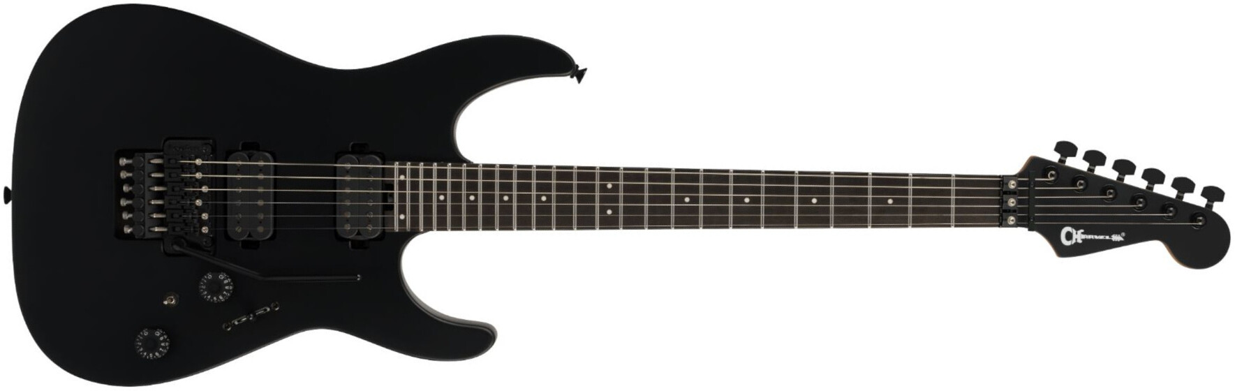 Charvel Dk24 Pro Mod Dinky Plus Hh Fr Eb - Satin Black - E-Gitarre in Str-Form - Main picture