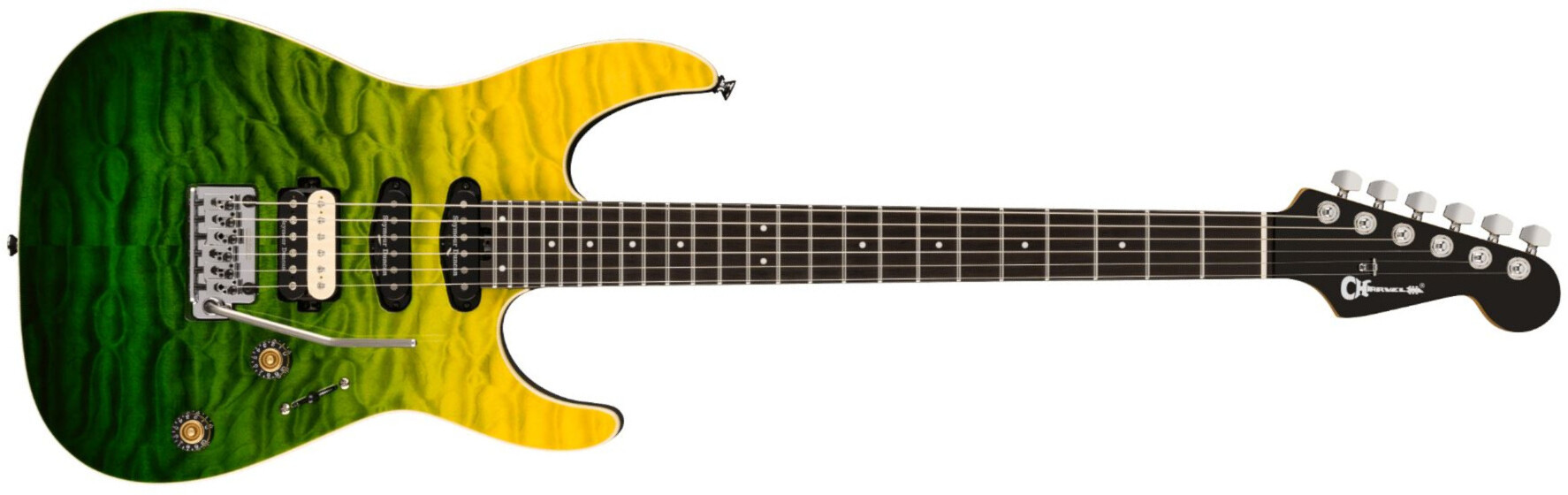 Charvel Dk24 Pro Mod Dinky Qm Plus Trem Hss Eb - Zombie Fade - E-Gitarre in Str-Form - Main picture