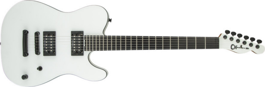Charvel Joe Duplantier Pro-mod Style 2 Signature - Satin White - E-Gitarre in Teleform - Main picture