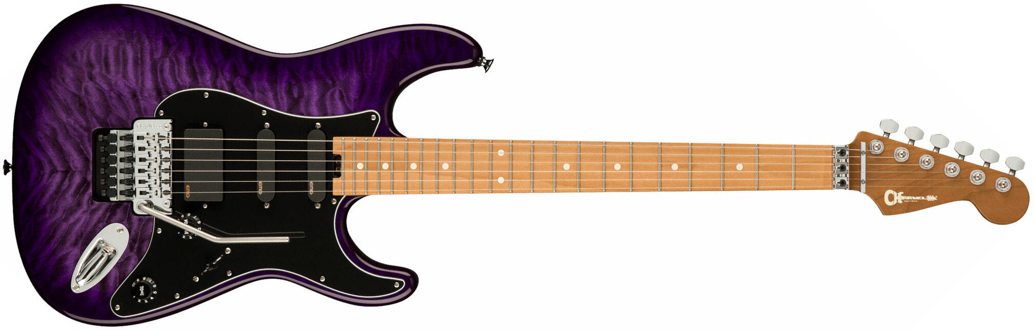 Charvel Marco Sfogli So Cal Style 1 Pro Mod Signature Hss Emg Fr Mn - Transparent Purple Burst - Signature-E-Gitarre - Main picture
