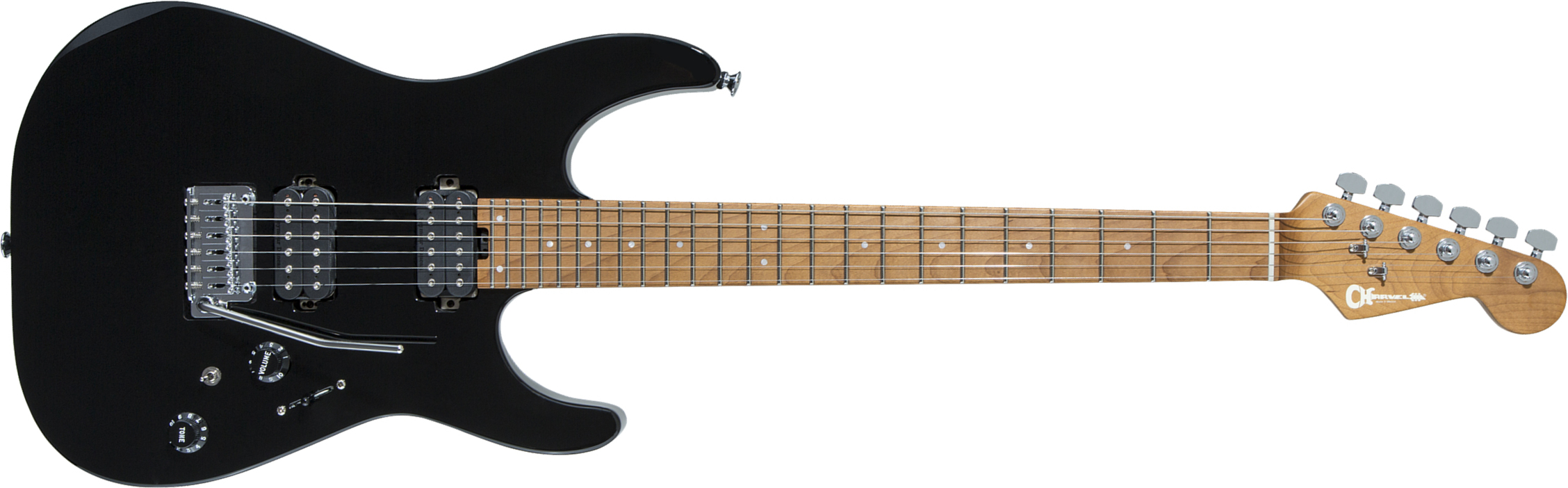 Charvel Pro-mod Dk24 Hh 2pt Cm Seymour Duncan Trem Mn - Black - E-Gitarre in Str-Form - Main picture