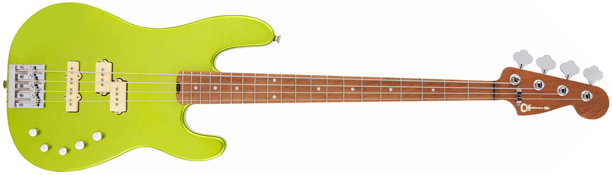 Charvel San Dimas Bass Pj Iv Pro-mod Mex 4c Active Mn - Lime Green Metallic - Solidbody E-bass - Main picture
